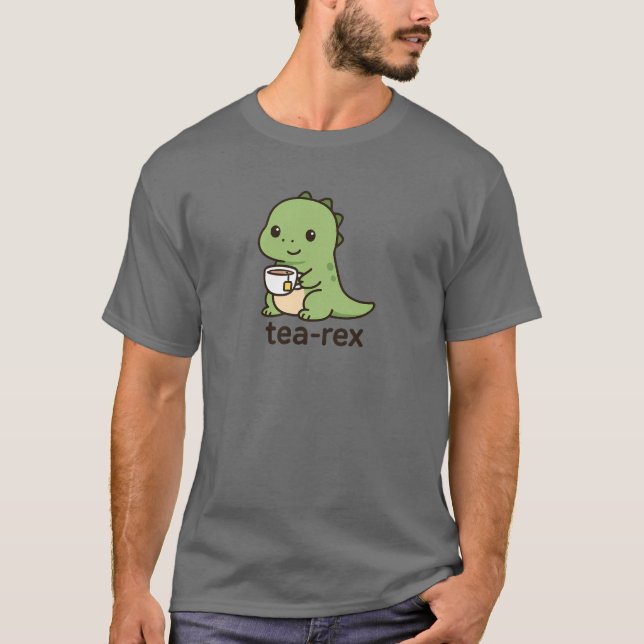 Tea-Rex Mysigt Dino T Shirt (Framsida)