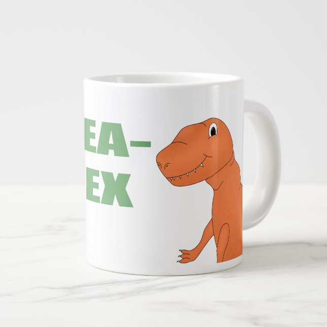 Tea Rex Personlig Dinosaur Jumbo Mugg (Framsida höger)