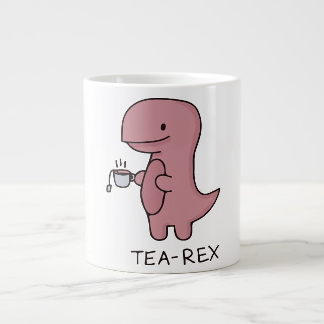 Tea-Rex, söt dinosaurie , rolig älskare dino Jumbo Mugg (Framsidan)