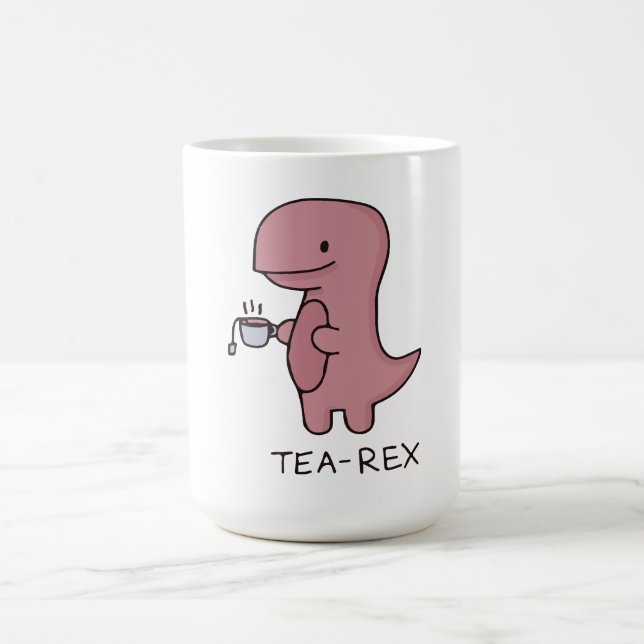 Tea-Rex, söt dinosaurie , rolig älskare dino  Kaffemugg (Center)