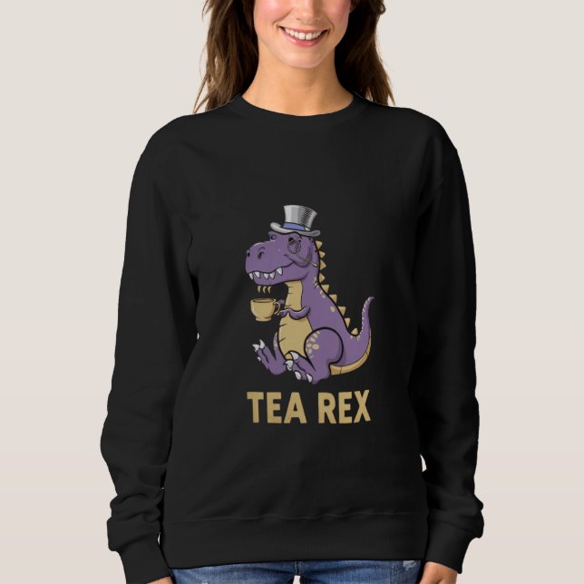 Tea Rex T-Rex Dinosaur Dino Coffee Hett Drink Cool T Shirt (Framsida)