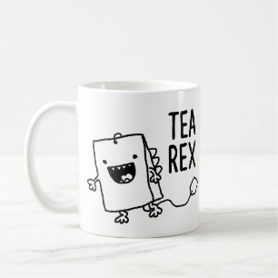 Tea Rex Tea Bag Funny Pun Tecknad Kaffemugg