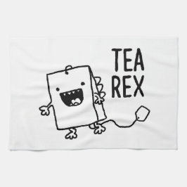 Tea Rex Tea Bag Funny Pun Tecknad Kökshandduk