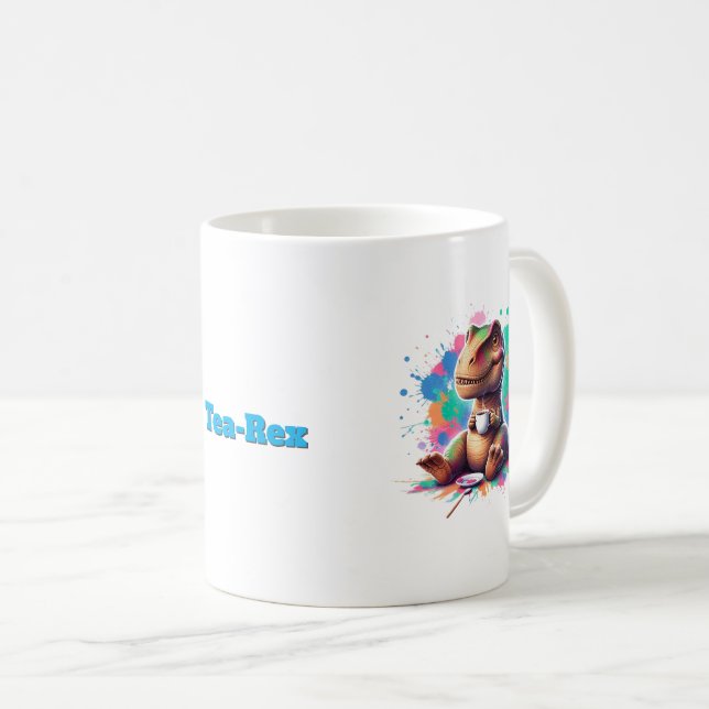 Tea‑Rex – Tecknad Dino med Te |  Kaffemugg (Framsida höger)