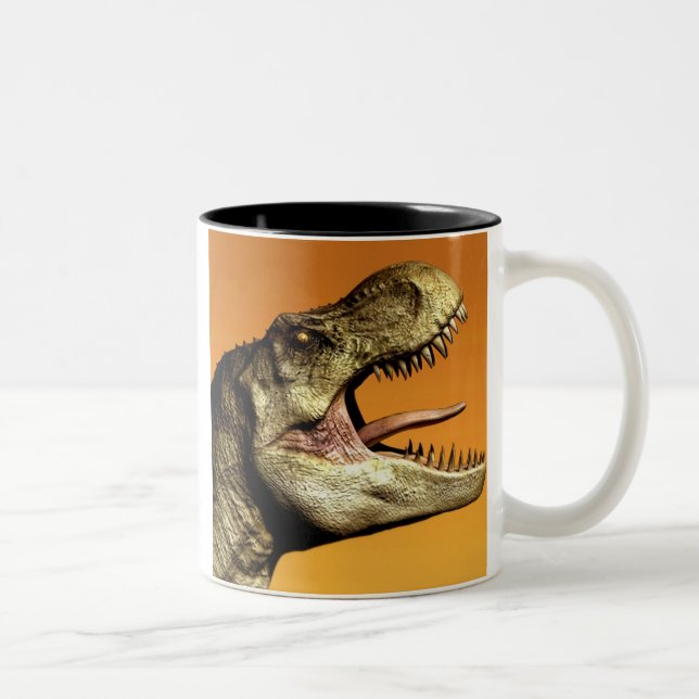 Tea Rex Tyrannosaurus Dinosaur Grönt Dino Coffee T Två-Tonad Mugg (Höger)