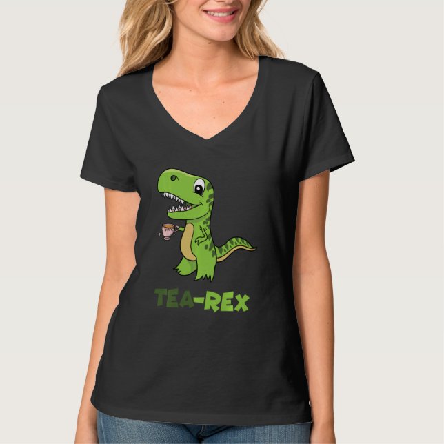 Tea Rex Tyrannosaurus Rex Dinosaur Tea Hett Drink T Shirt (Framsida)
