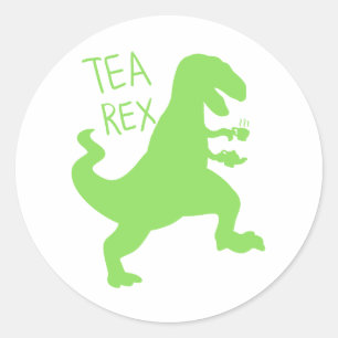 Tea rex - välj bakgrund färg runt klistermärke
