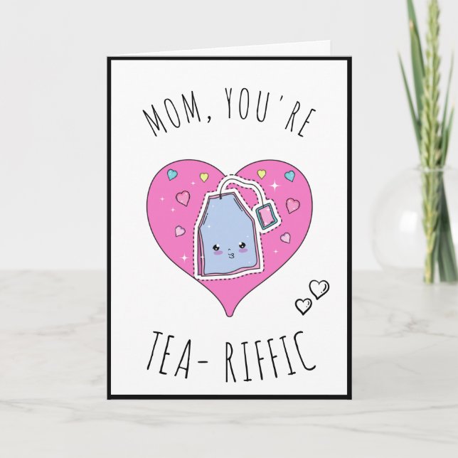 Tea - Riffic Mamma Cute Kawaii Mors dag Teabag Helgkort (Framsida)