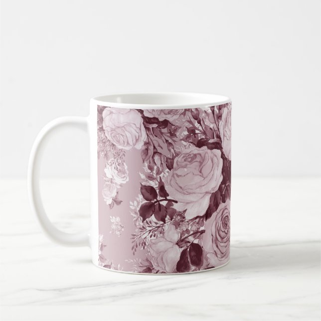 Tea Ro: Watercolor Bouquet Mönster. Kaffemugg (Vänster)