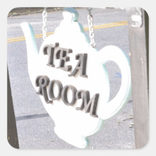 Tea Room Fyrkantigt Klistermärke