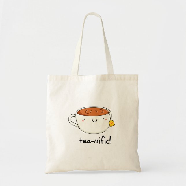 Tea rrific Funny Kopp of Tea Pun Tygkasse (Framsidan)