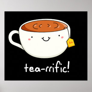 Tea-rstrålande Kopp i Tea Pun Mörk BG Poster