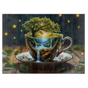 Tea set surreal water fall köksdekkonst