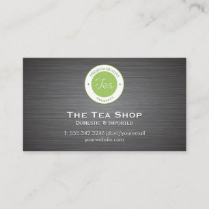 Tea Shop Metallisk bakgrund Visitkort
