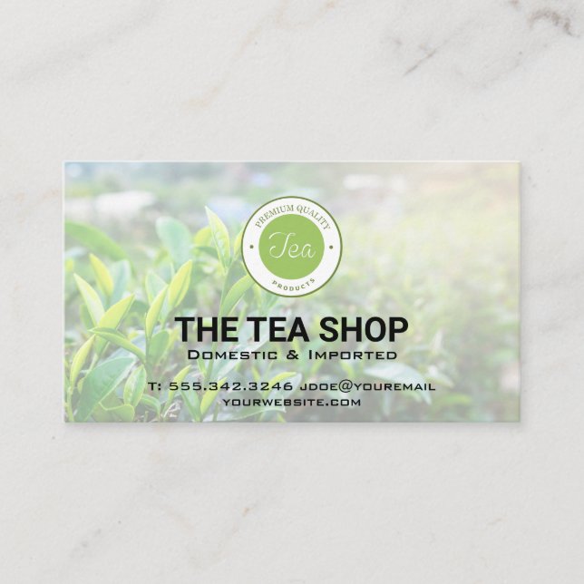 Tea Shop | Tea Plants Visitkort (Framsida)
