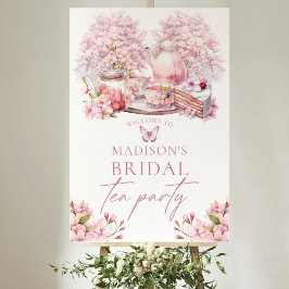Tea Shower för Cherry Blommar Möhippa Poster