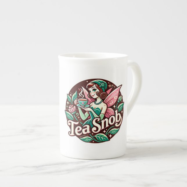 Tea Snob Fairy Benporslin Mugg (Framsida höger)