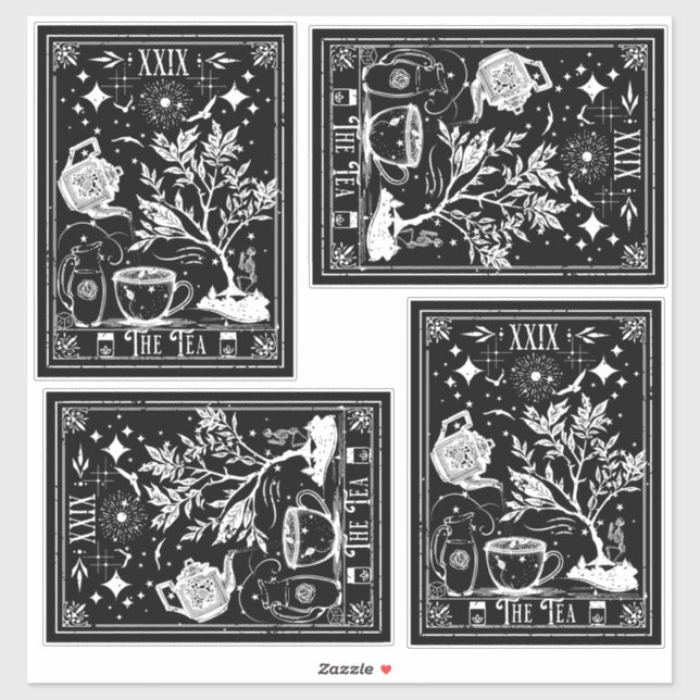 Tea Tarot-kort Klistermärken (Ark)