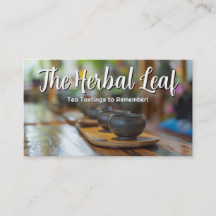 Tea Tastings at Herbal Shop Visitkort