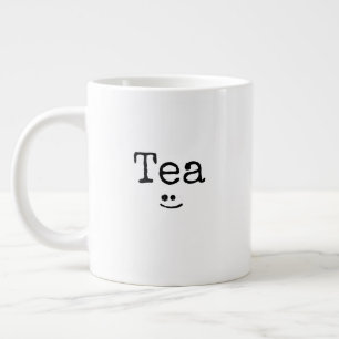 Tea Taza De Porcelana Tipografía Negra Jumbo Mugg