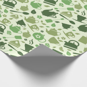 Tea Tema grönt mönster Presentpapper
