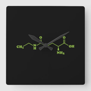 Tea Theanine Molecular Chemical Formula Fyrkantig Klocka