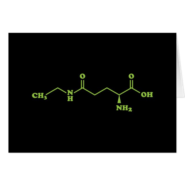 Tea Theanine Molecular Chemical Formula Hälsningskort (Framsidan Horizontal)