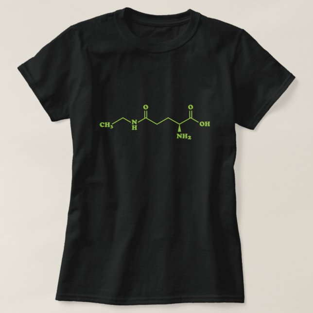 Tea Theanine Molecular Chemical Formula T Shirt (Design framsida)