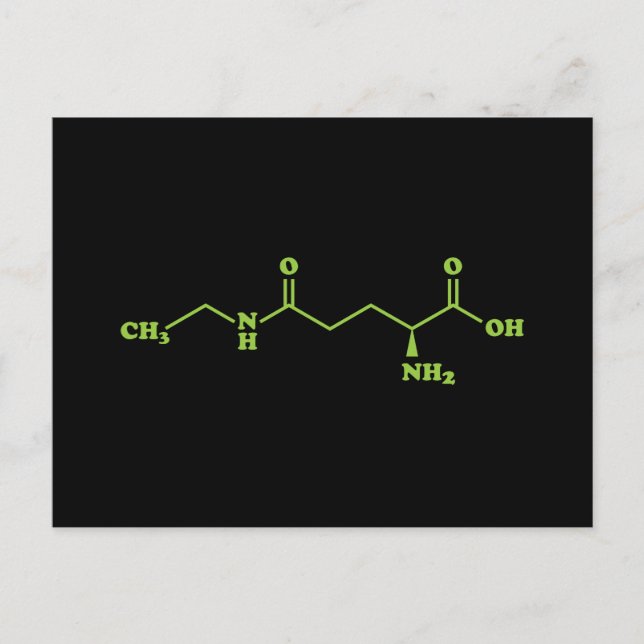 Tea Theanine Molecular Chemical Formula Vykort (Framsida)