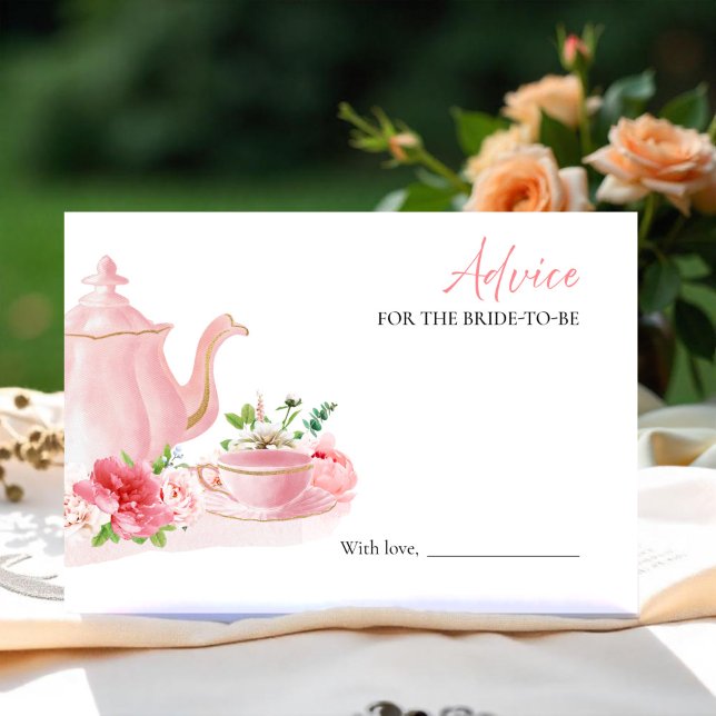 Tea Themme Möhippa Advice for Bride Card Inbjudningar (Skapare uppladdad)