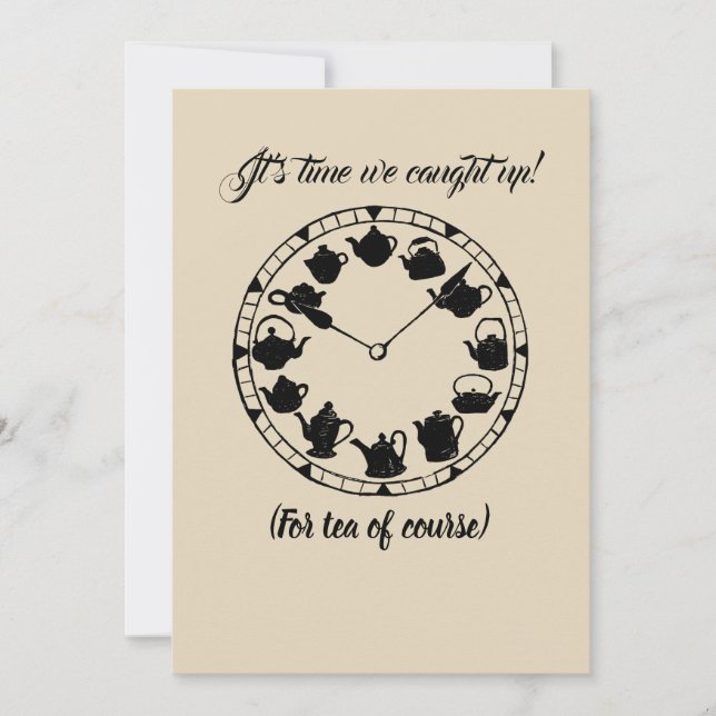 Tea-tidsinbjudan för te älskare inbjudningar (Framsida)