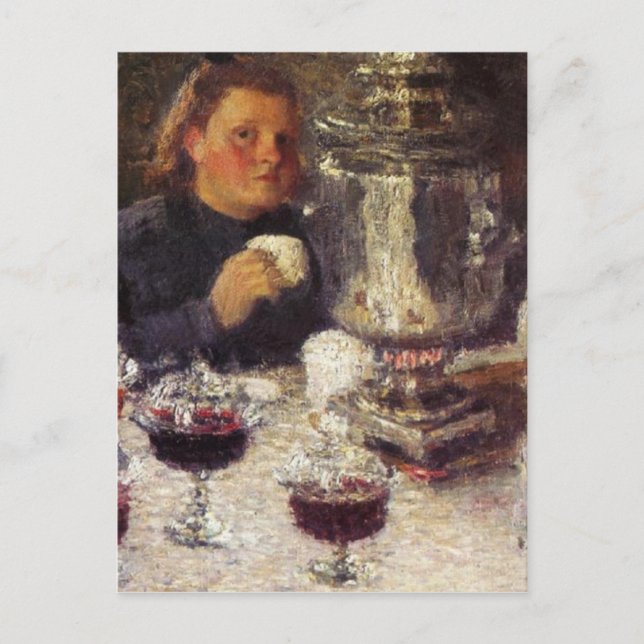 Tea Time: A Samovar av Igor Grabar Vykort (Framsida)