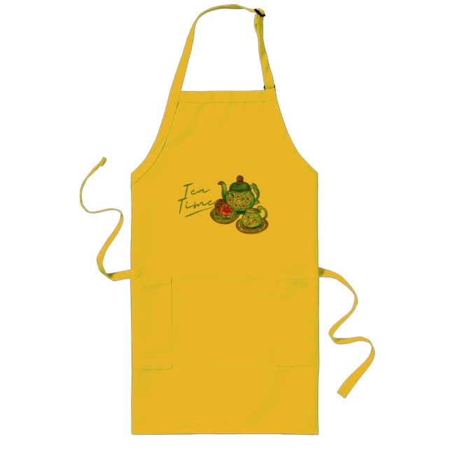 Tea Time Apron Långt Förkläde (Framsidan)