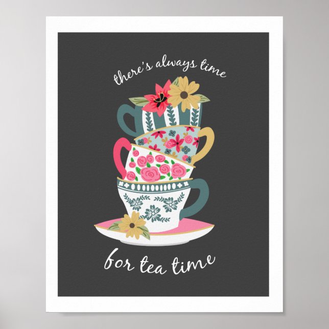 Tea Time Art Print by Origami Prints Poster (Framsidan)