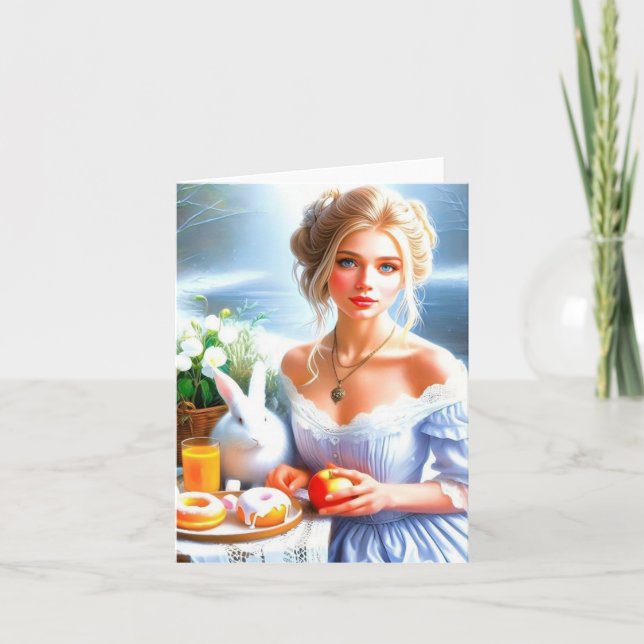 Tea time avec Alice, carte pour tous  Helgkort (Framsida)