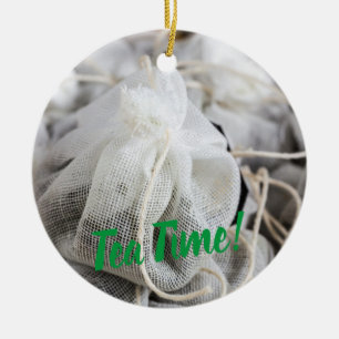Tea Time Bag för Tea Älskare Julgransprydnad Keramik