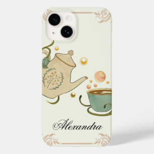 Tea Time, Beige Graphic Art, Blommigt Inspired
