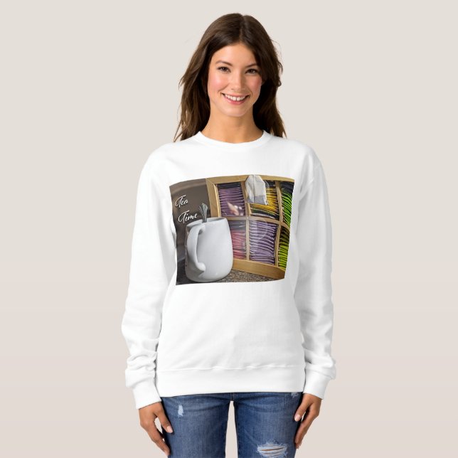Tea Time Bild T-Shirt (Hel framsida)
