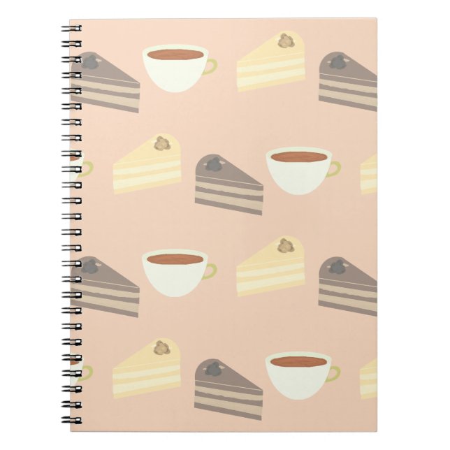 Tea Time Cake Slices and Teacup Notebook Anteckningsbok (Framsidan)