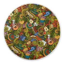 Tea Time Ceramic Drawer Knob Knopp