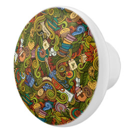 Tea Time Ceramic Drawer Knob Knopp