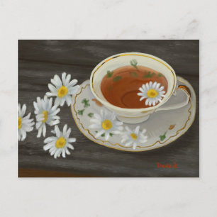 Tea Time Flowers Vykort