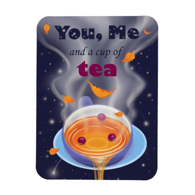 Tea Time för Tea Party Tea Kopp Magnet (Vertikal)