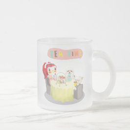 Tea Time Frostad Glasmugg