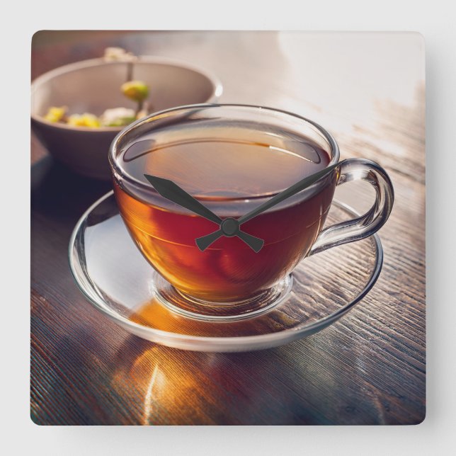 Tea Time Fyrkantig Klocka (Framsida)