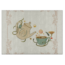 Tea Time Graphic Design, Light Beige Background