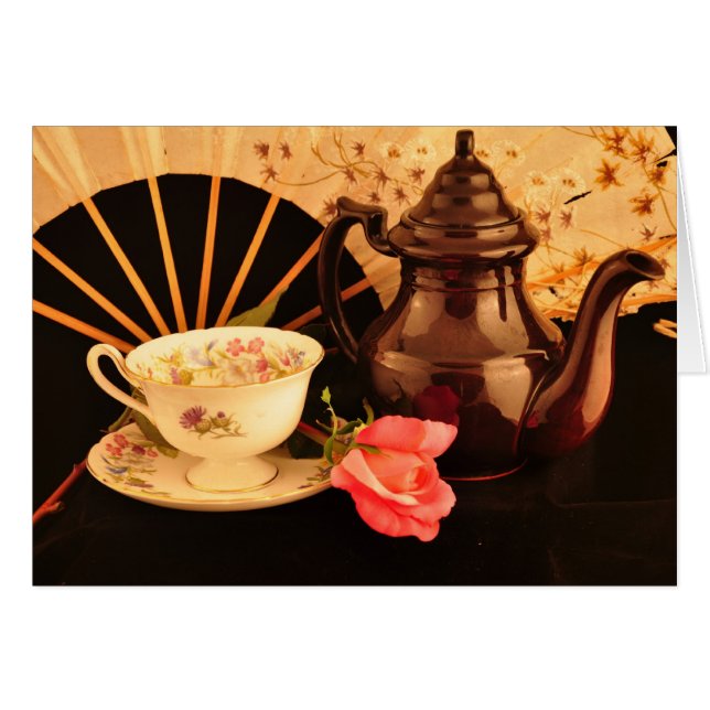 Tea Time Hälsningskort (Framsidan Horizontal)