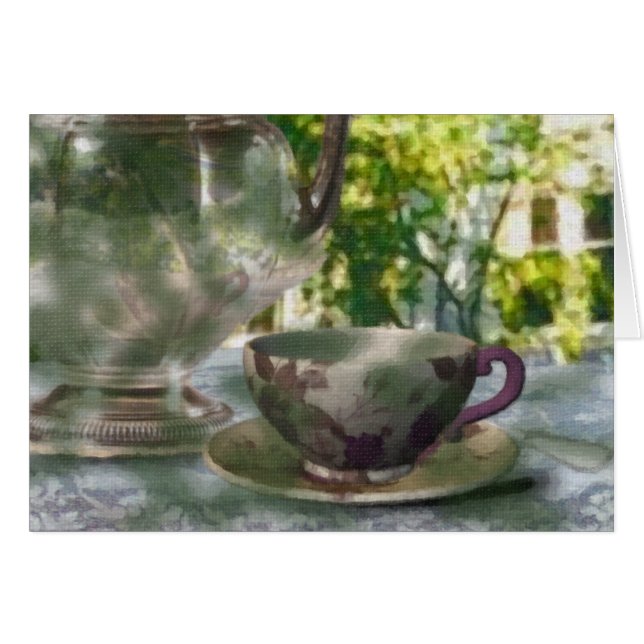 Tea Time Hälsningskort (Framsidan Horizontal)