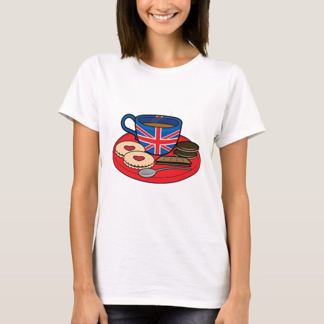 Tea Time i Britannien Tee Shirt (Framsida)