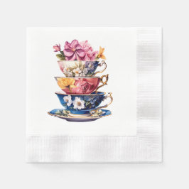 Tea Time in Bloom Bridal Shower Napkins Pappersservett